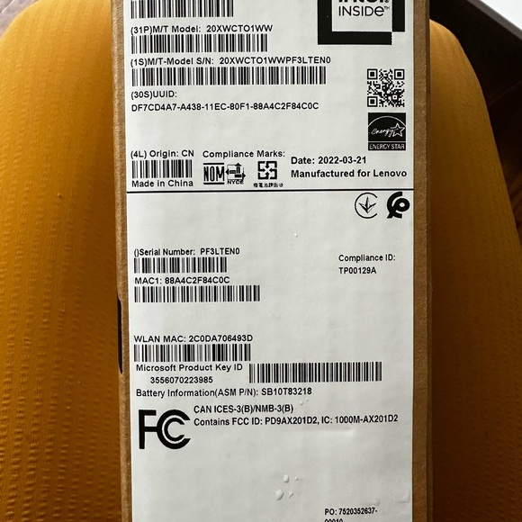 Laptop Lenovo X1 Gen 9 New Sealed in Box - Picture 3 of 4